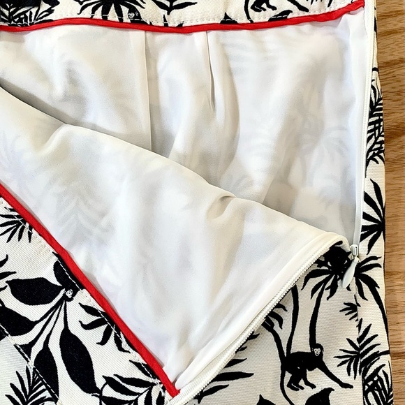 TALBOTS Tropical A-Line Cotton Skirt Black & White - Picture 7 of 8